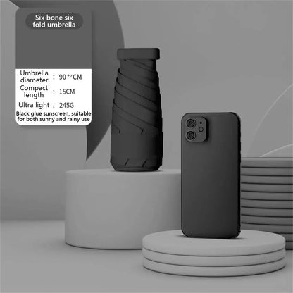 1Pc Mini Sun Umbrella Pocket Rain Umbrella Vinyl Folding UV Protection Sun Shade Ultraviolet Capsule Parasol for Pocket 55% off