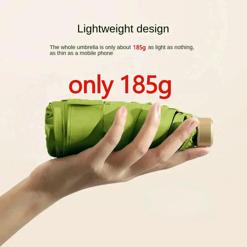 1Pc Mini Sun Umbrella Pocket Rain Umbrella Vinyl Folding UV Protection Sun Shade Ultraviolet Capsule Parasol for Pocket 55% off